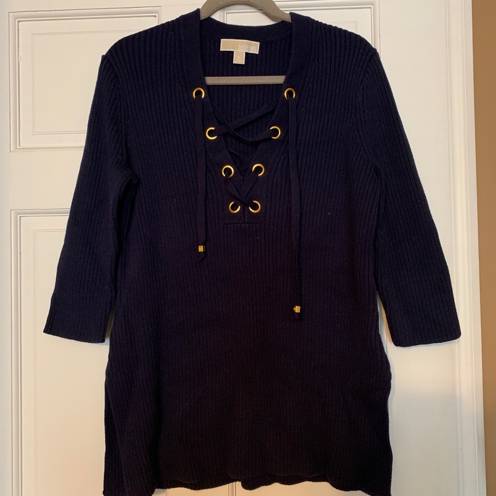 Michael Kors Navy & Gold Sweater